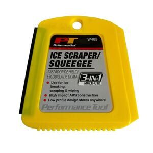 Performance Tool  Ice Scraper Squeegee 3 in 1 Multi-use Yellow W465